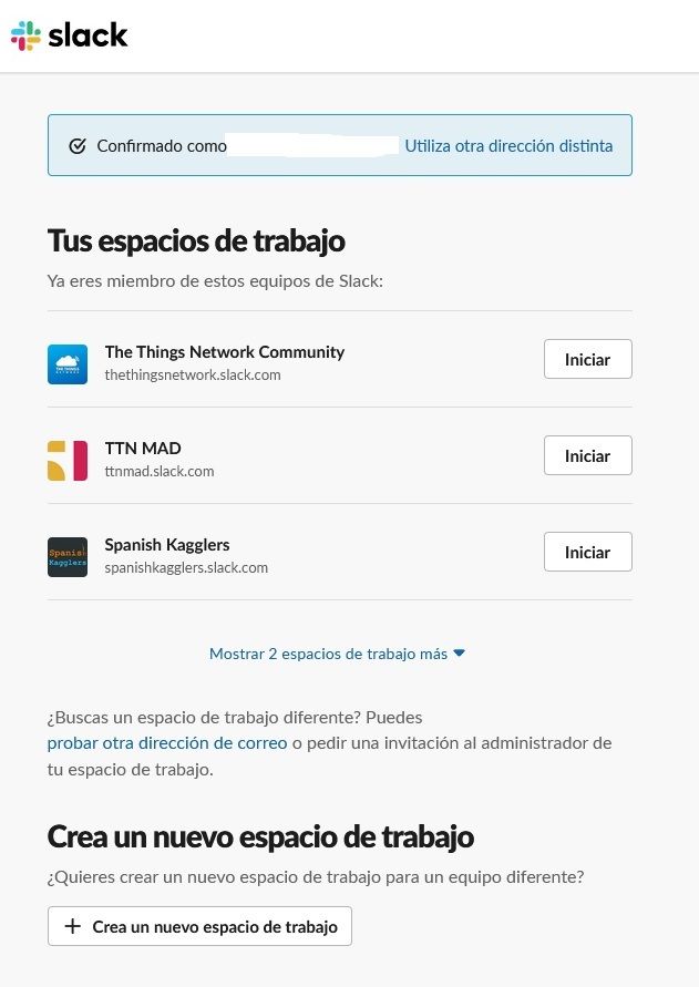 Inicio de sesión en slack